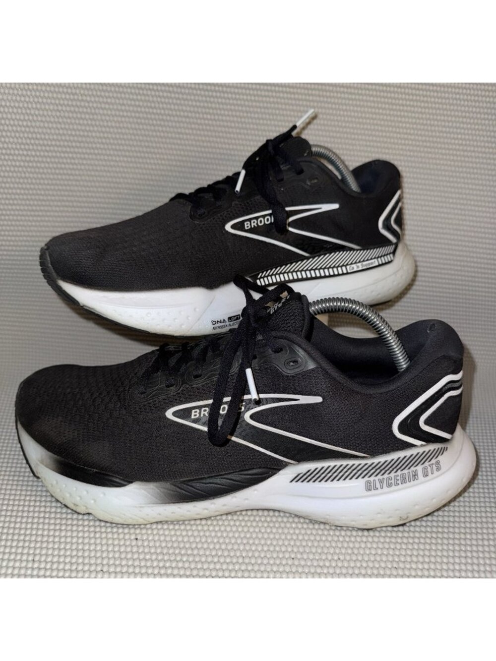 Brooks Glycerin GTS 21 Black Running Athletic Sneakers Shoes Mens Size 10.5 2E
